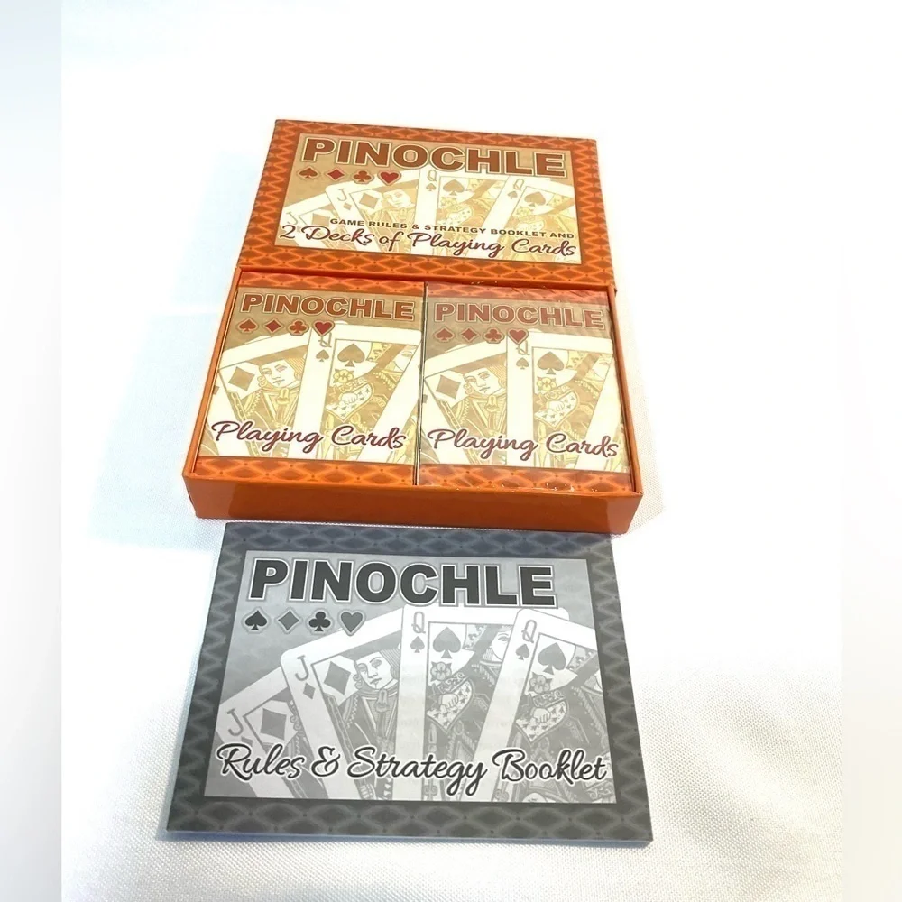 Pinochle Playing Cards 2 Deck Set With Rules Family Card Game